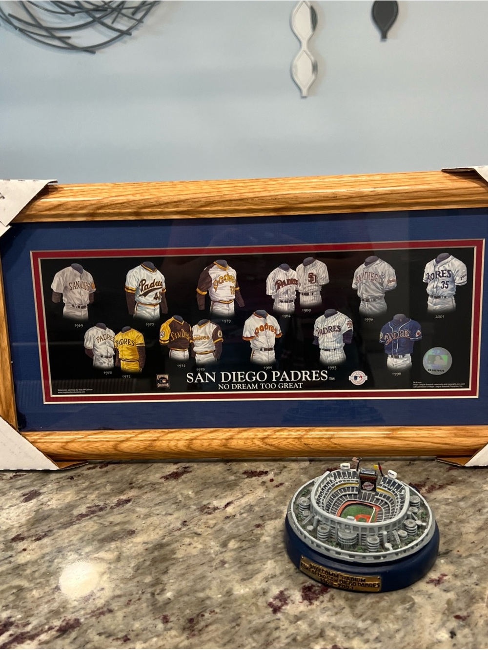 SAN DIEGO PADRES QUALCOMM STADIUM CERAMIC Replica 1969-2003 & Picture frame